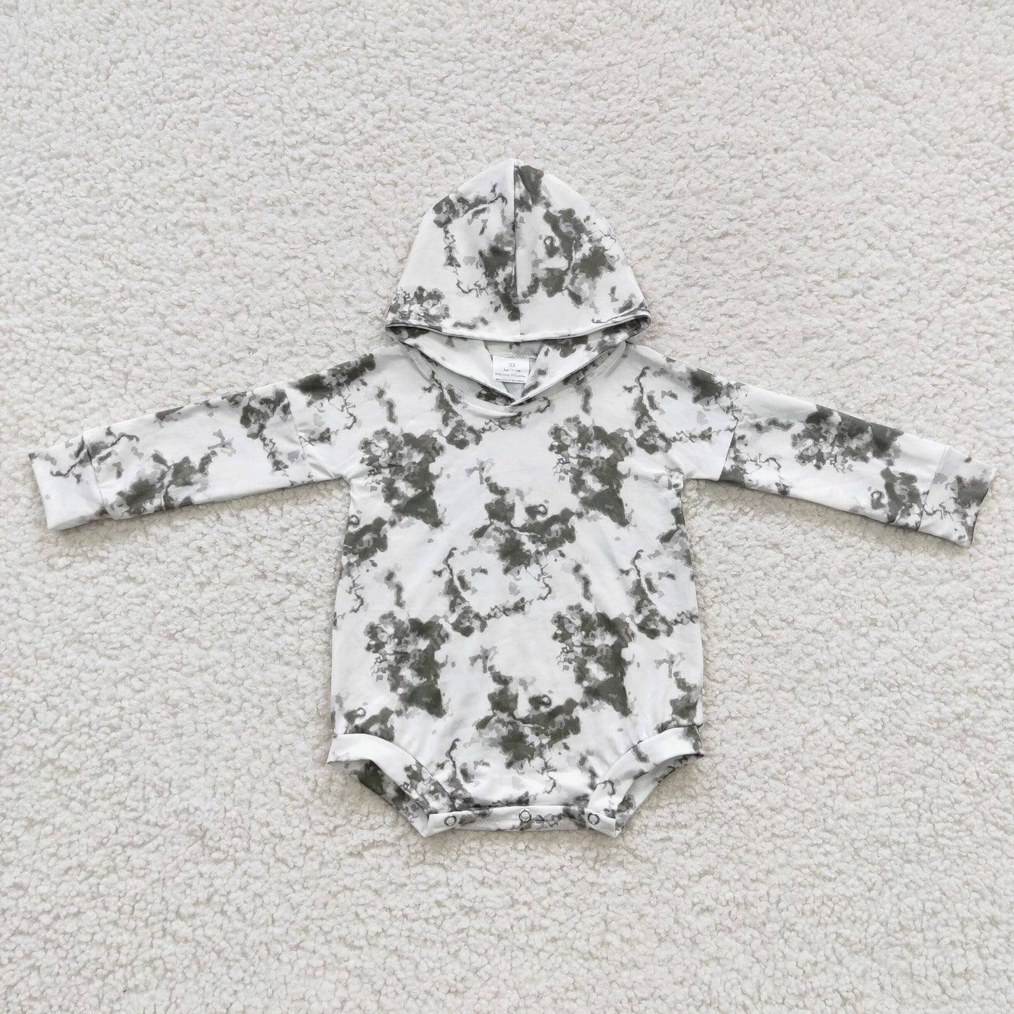 Baby ink-dyeing hooded long sleeve onesie LR0270