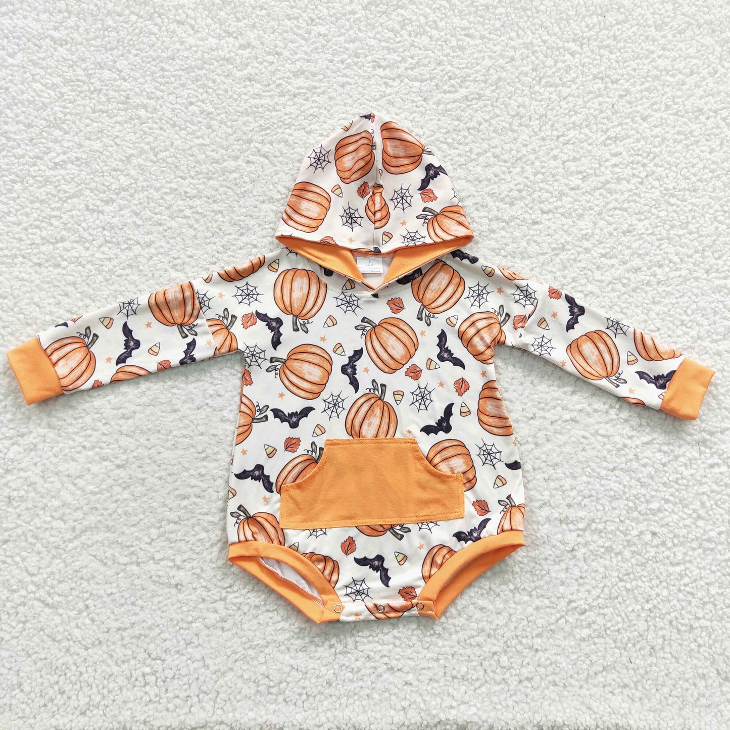 Halloween pumpkin hooded onesie LR0273