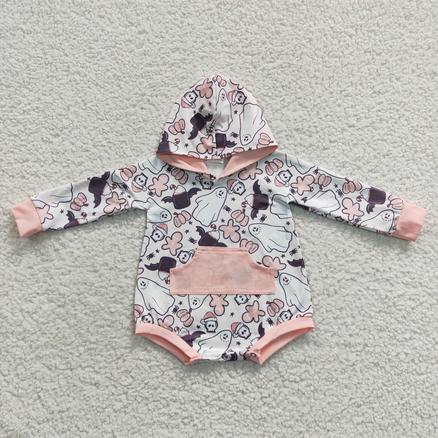 baby Halloween ghost hooded onesie LR0275