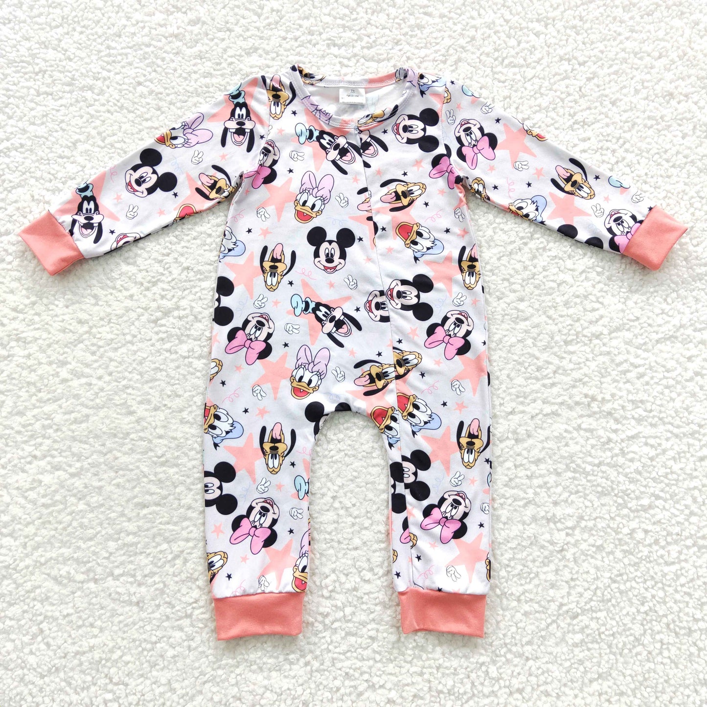 baby autumn cartoon zipper onesie LR0298