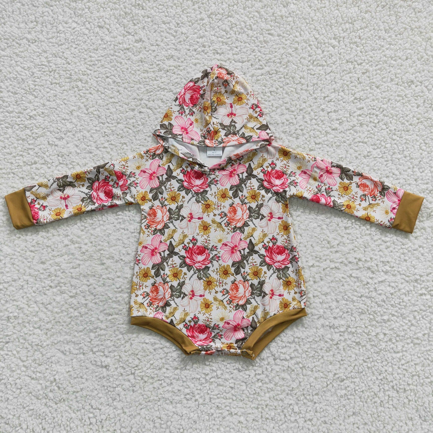 baby floral hooded onesie LR0299