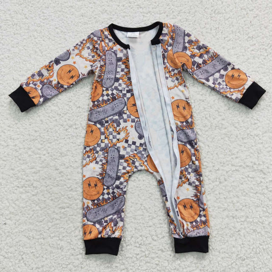 baby autumn scooter zipper onesie LR0305