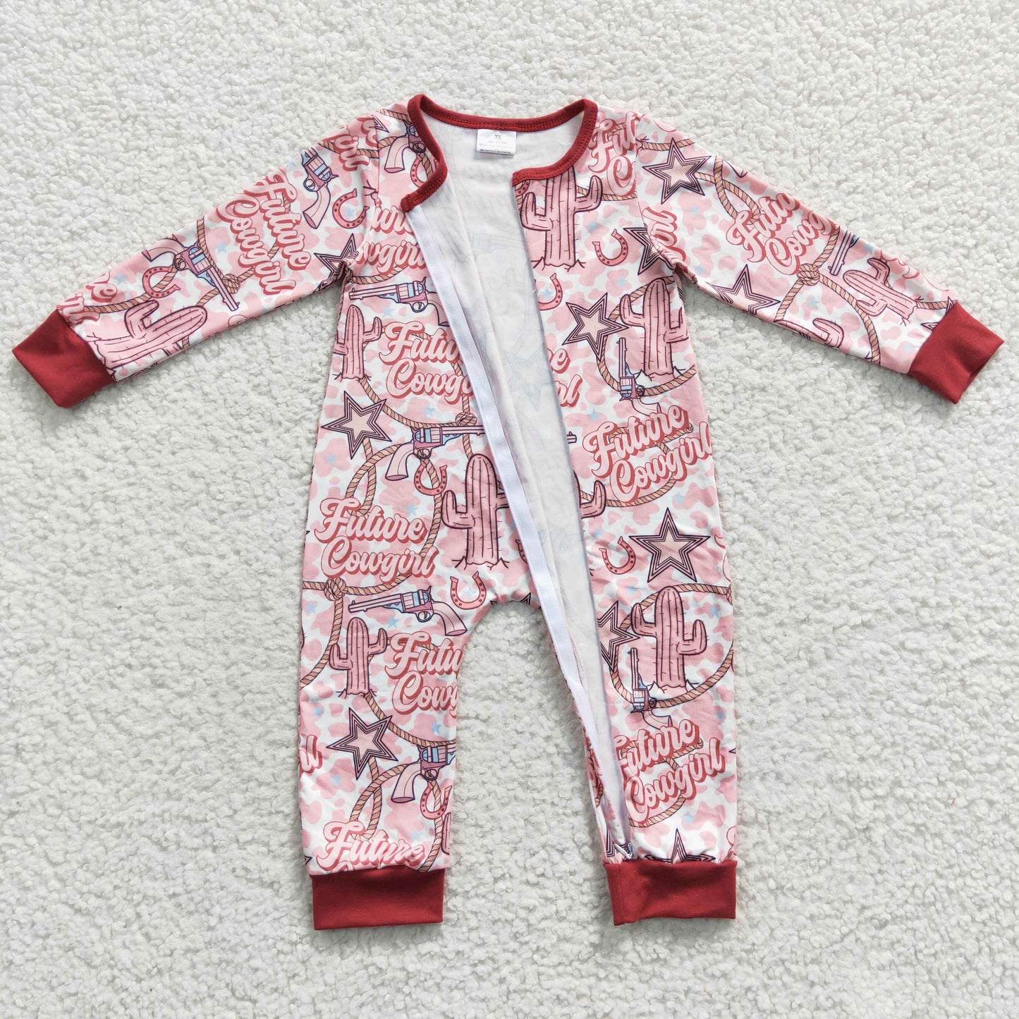 future cowgirl autumn zipper onesie LR0306