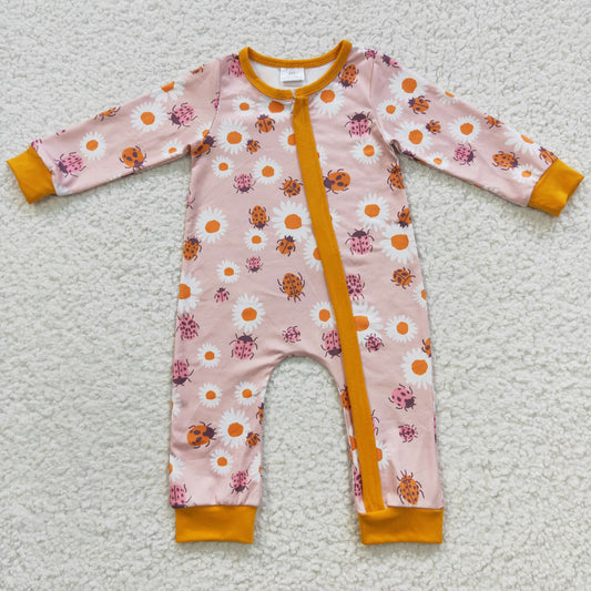 baby floral autumn zipper onesie LR0311