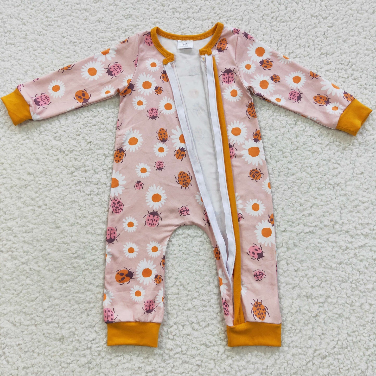 baby floral autumn zipper onesie LR0311