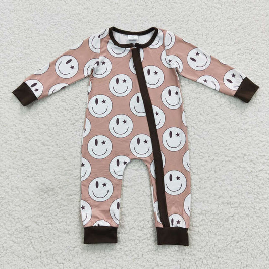 baby smile face zipper onesie LR0332