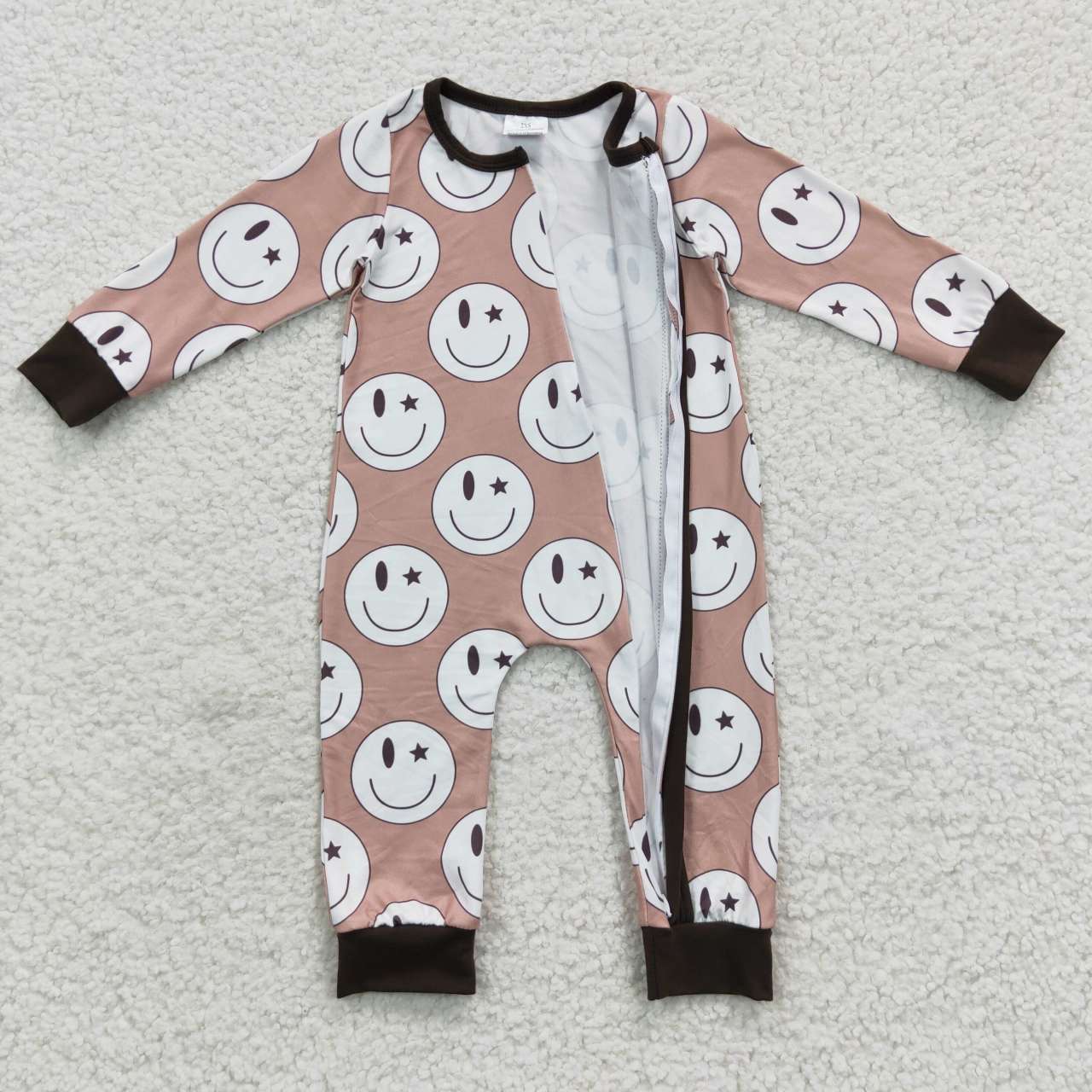 baby smile face zipper onesie LR0332