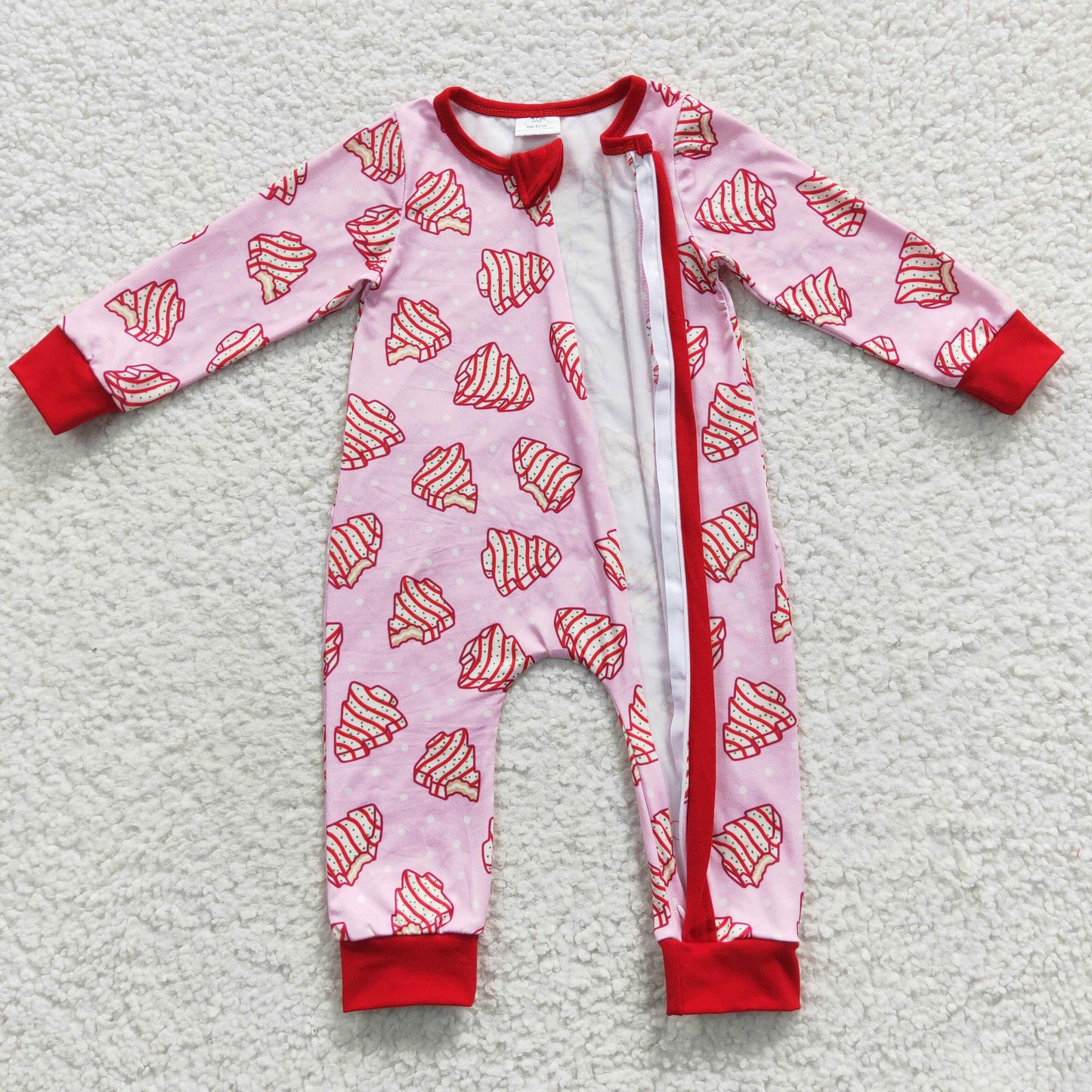 baby pink pie zipper onesie LR0340