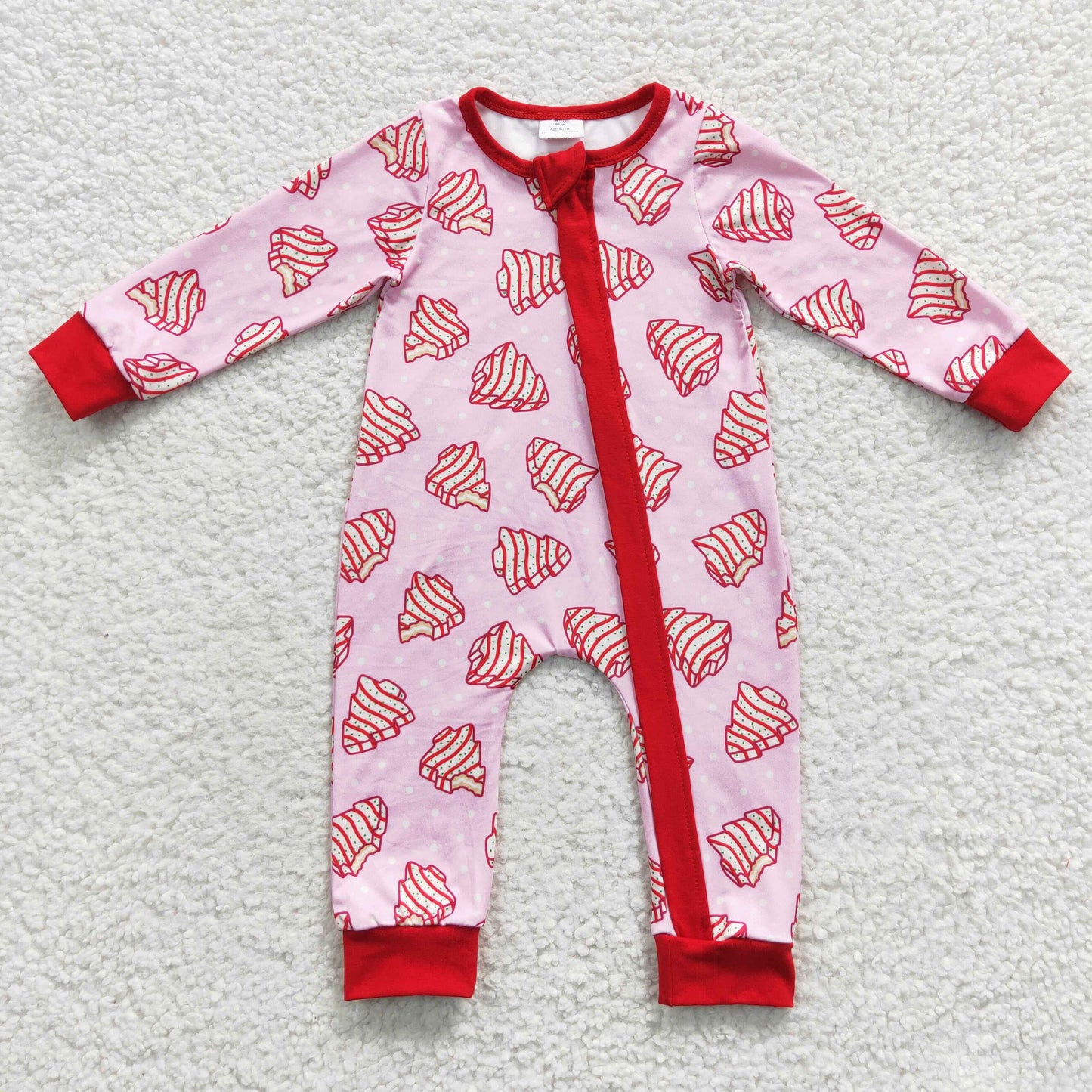 baby pink pie zipper onesie LR0340