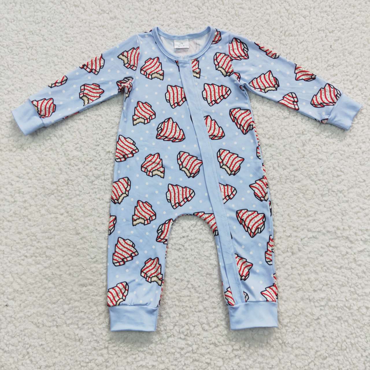 baby blue pie zipper onesie LR0345