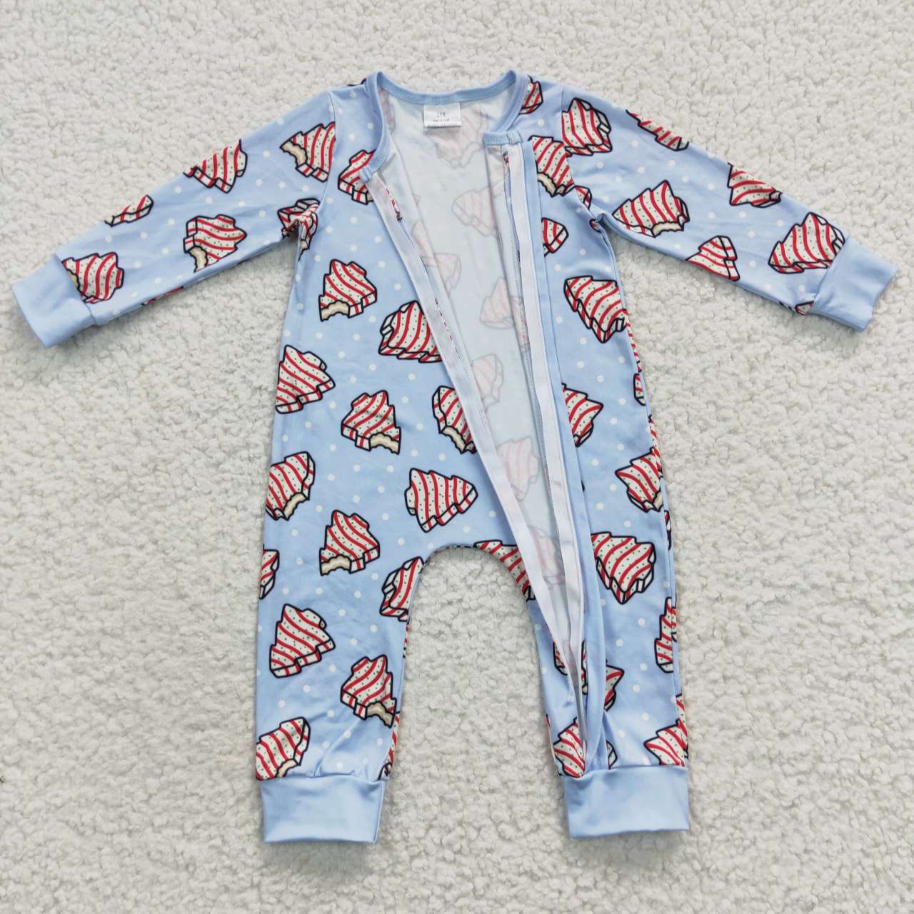 baby blue pie zipper onesie LR0345