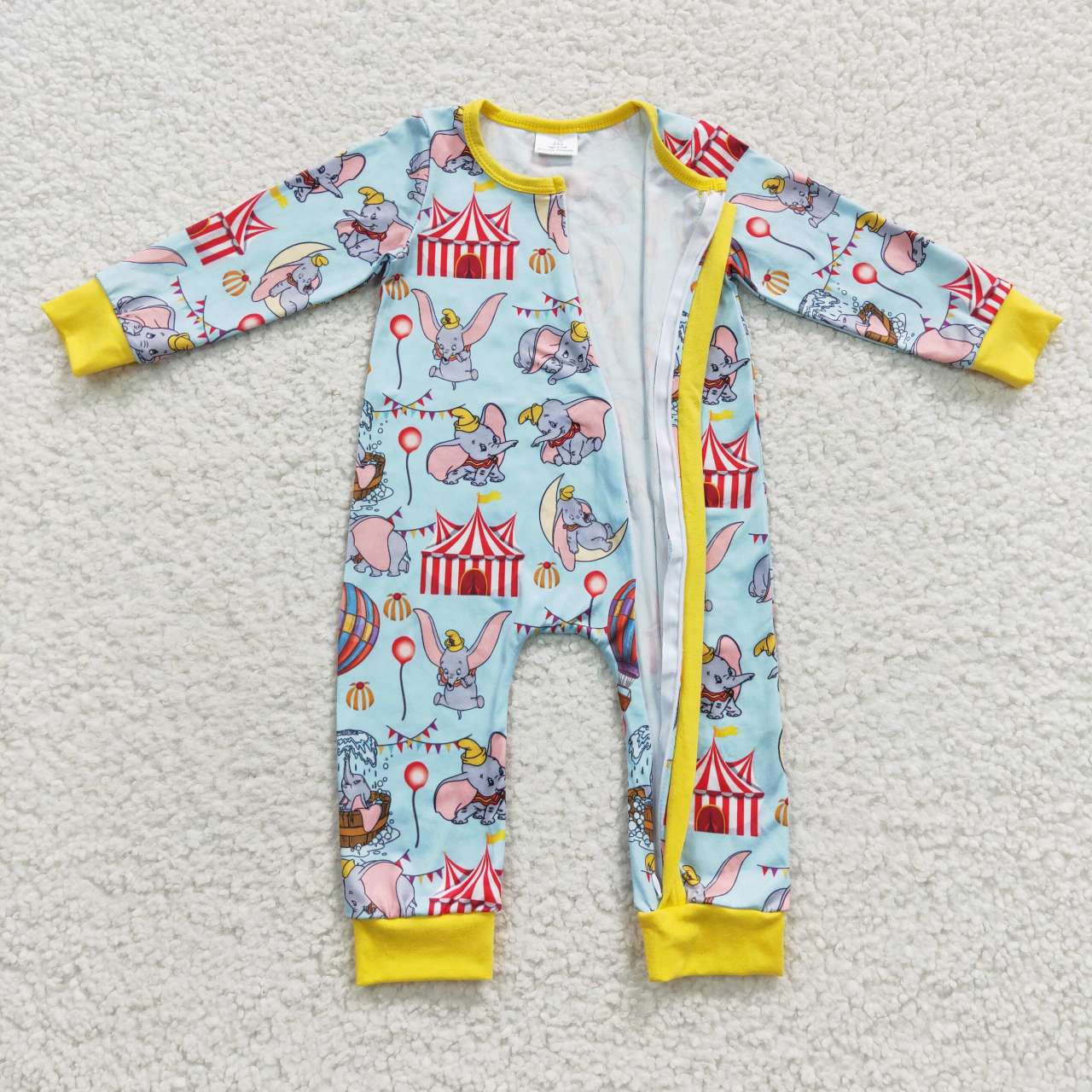 baby cartoon elephant zipper onesie LR0346