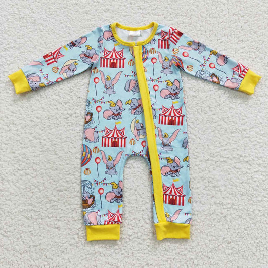 baby cartoon elephant zipper onesie LR0346