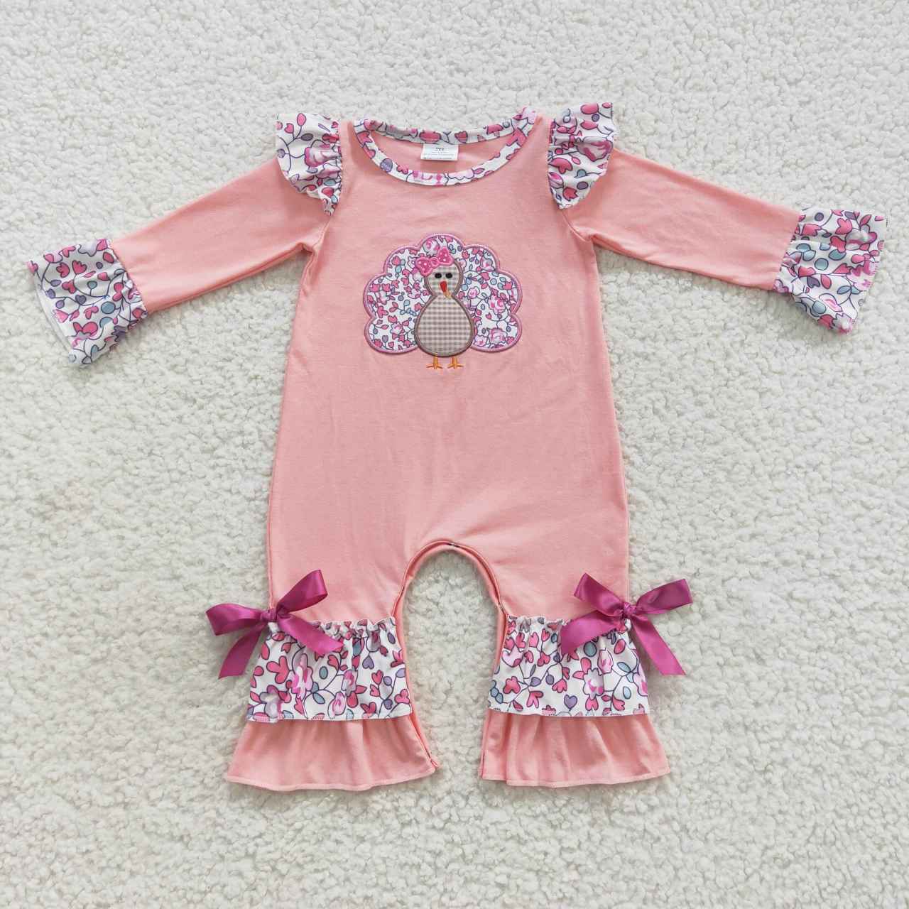 girls thanksgiving turkey jumpsuit LR0358