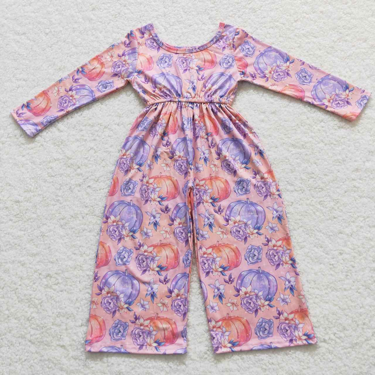 Sibling Baby Girls Long Sleeve Fall Floral Pockets Pants Jumpsuits