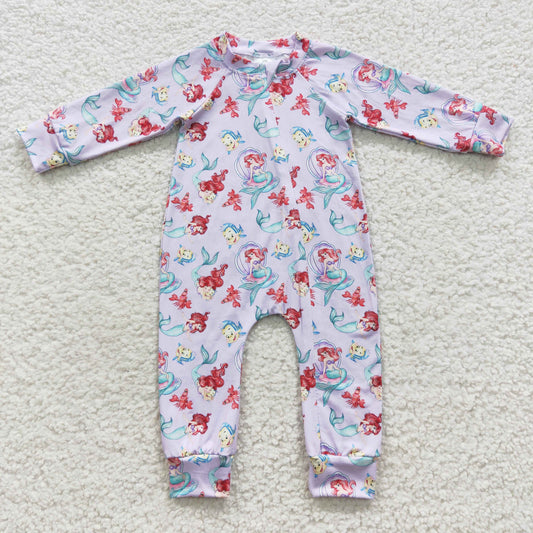 baby purple princess zipper onesie LR0459