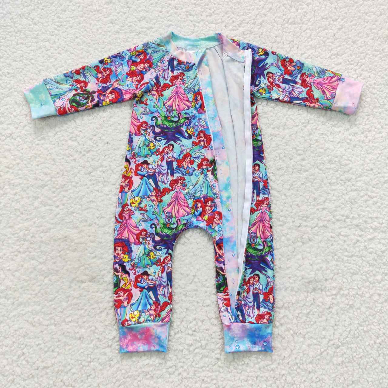 baby colorful princess zipper romper LR0488