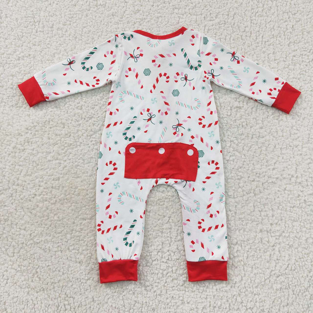 Family Sibling Candy Cane Snowflake Top Pants Christmas Pajamas Sets Zipper Footie Rompers Women Pants