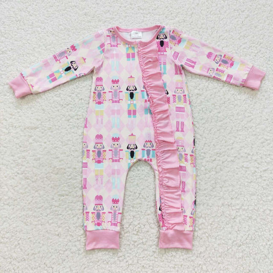 baby girl pink cartoon zipper onesie LR0509