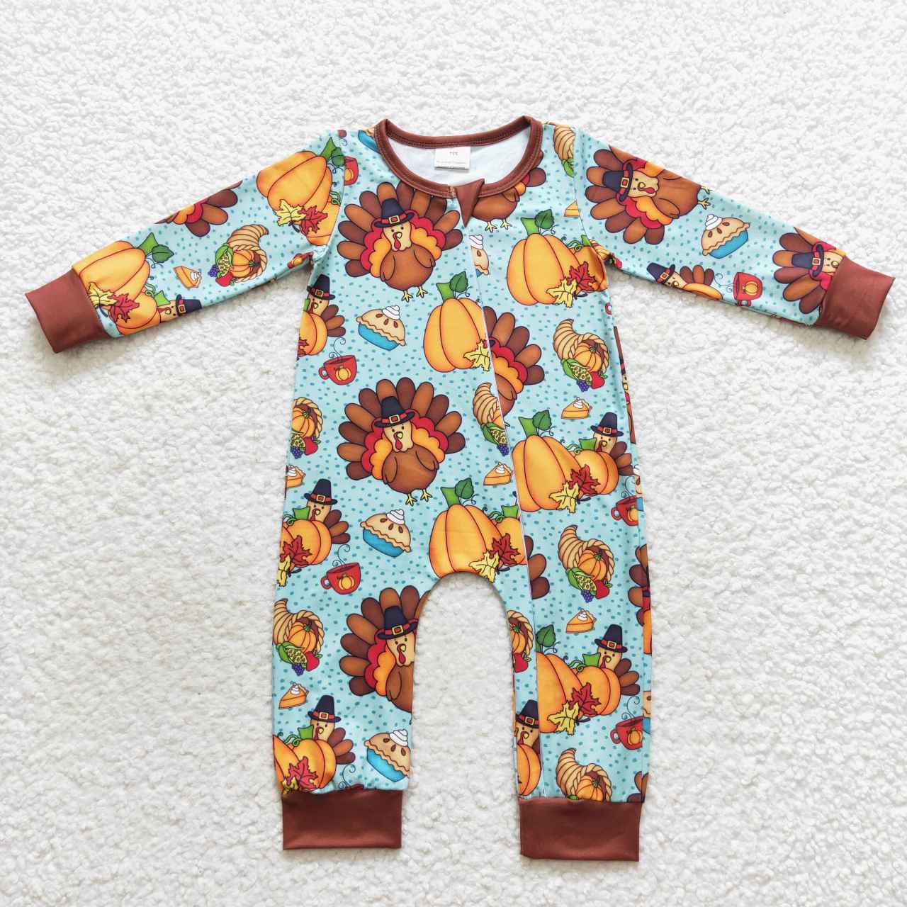 Sibling Baby Girls Thanksgiving Turkey Shirts Bell Pants Pajamas Clothing Sets