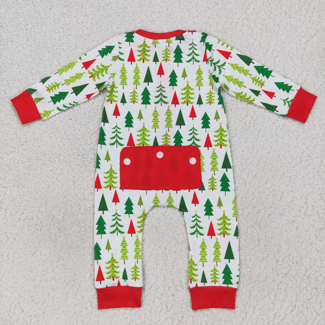 LR0627 boy Christmas tree long sleeve onesie