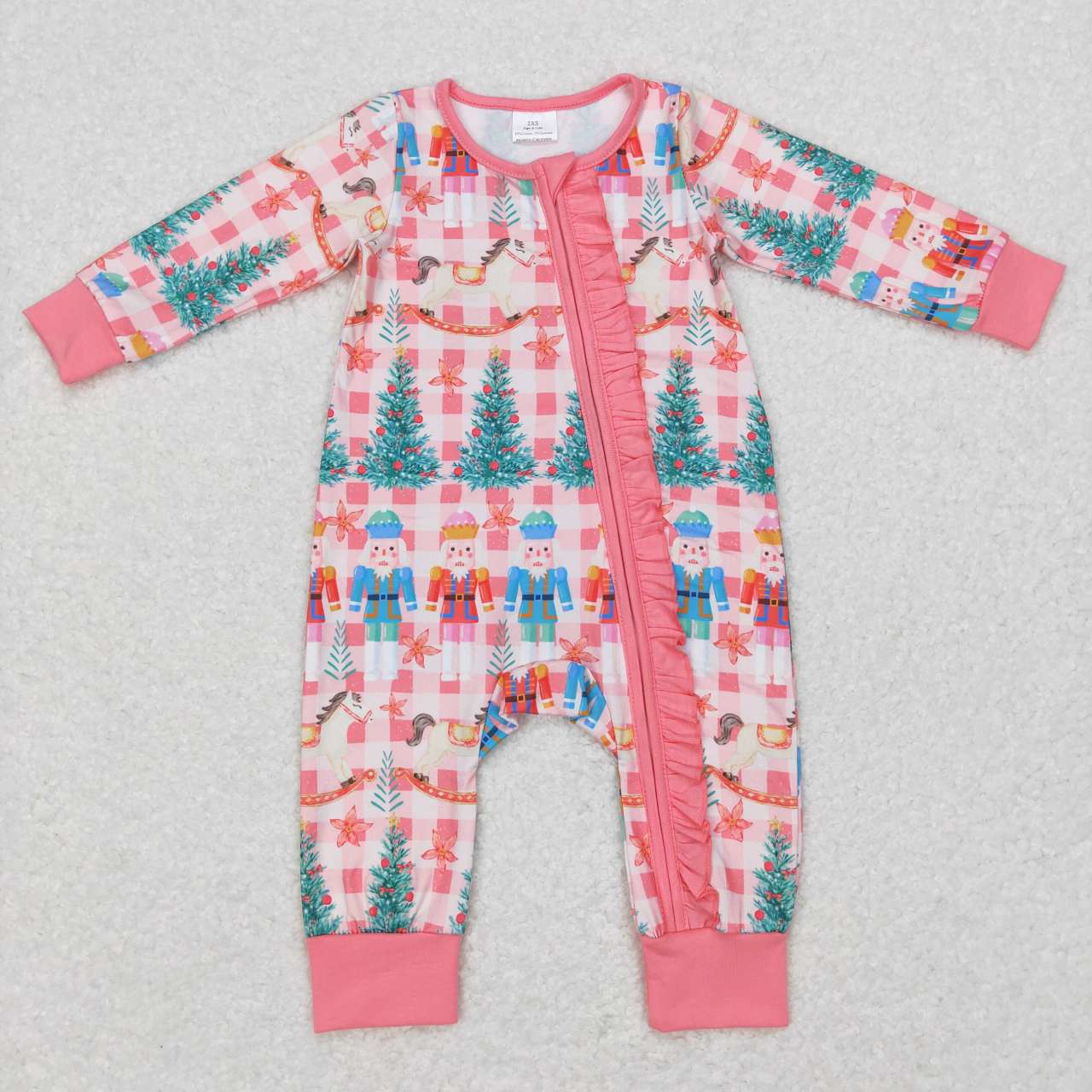 LR0665  baby girl cartoon soldier nutcracker long sleeve onesie