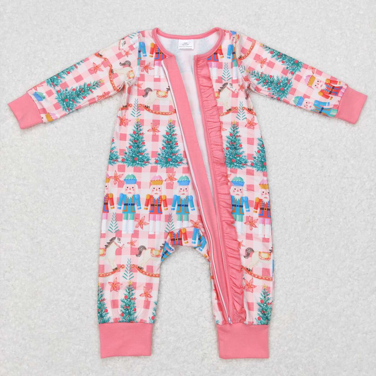 LR0665  baby girl cartoon soldier nutcracker long sleeve onesie