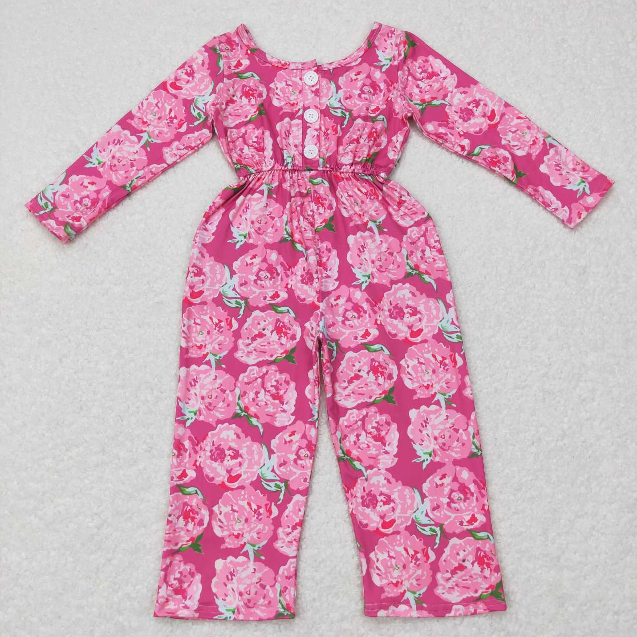 Sibling Baby Girls Long Sleeve Fall Floral Pockets Pants Jumpsuits
