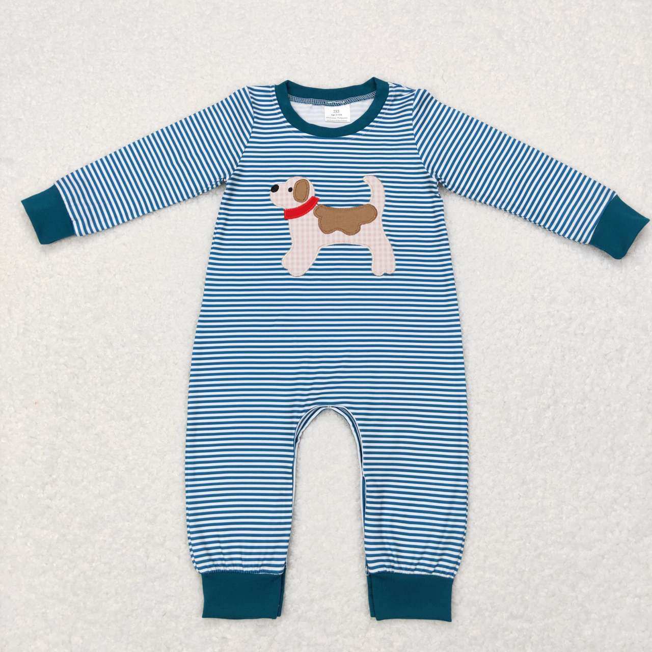 LR0727 baby boy clothes dog embroidery boy winter romper