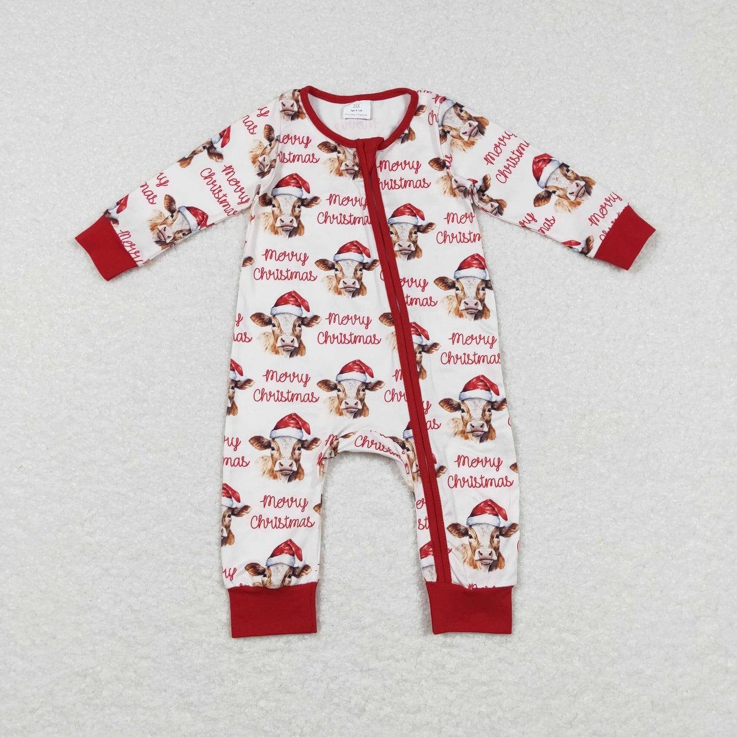 Family Sibling Merry Christmas Hats Cows Farm Pant Pajamas Clothes Sets Rompers Women Pants