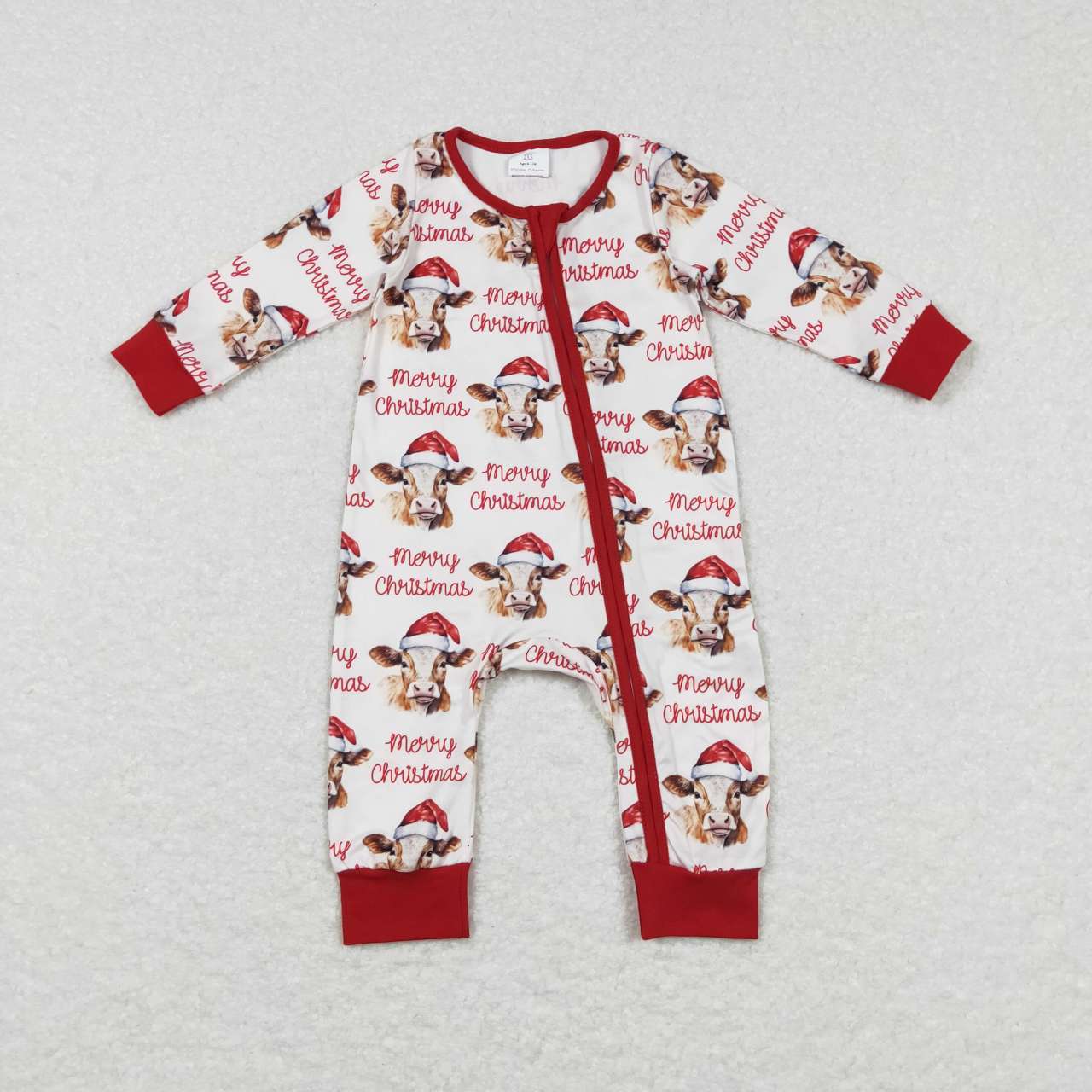 LR0739 baby clothes cow christmas romper