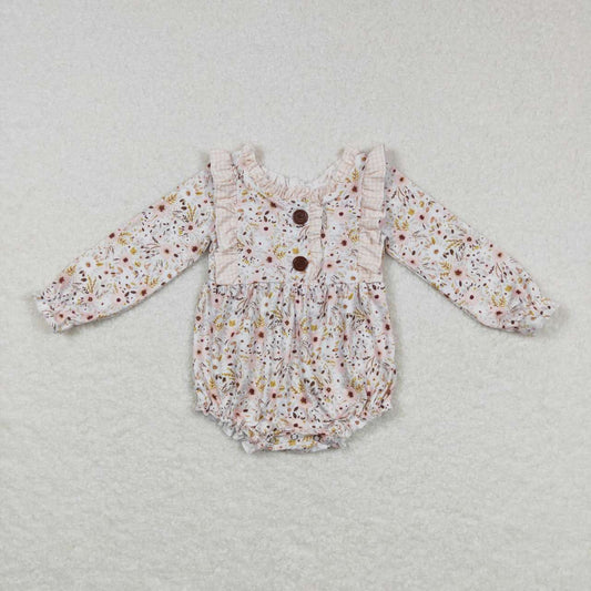 LR0769 baby clothes girl flower romper