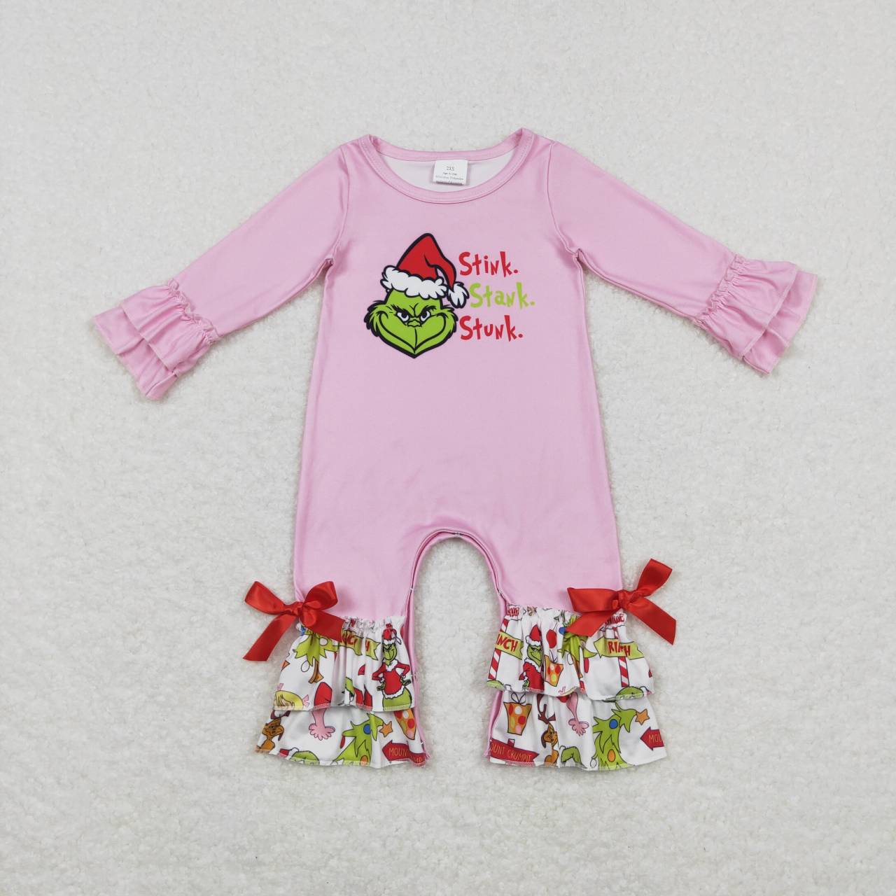 LR0376 baby girl clothes cartoon christmas girls romper