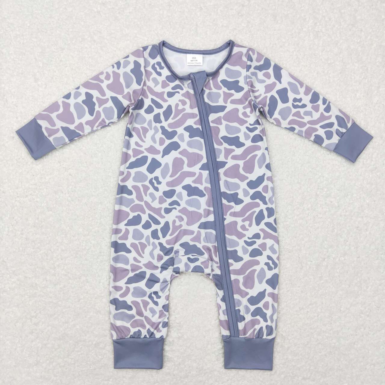 LR0819  baby boy camouflage zipper long sleeve romper