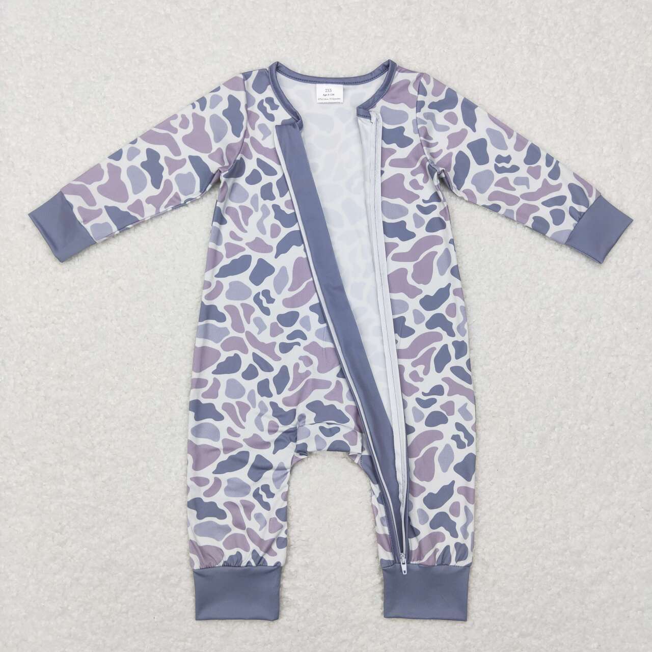 LR0819  baby boy camouflage zipper long sleeve romper