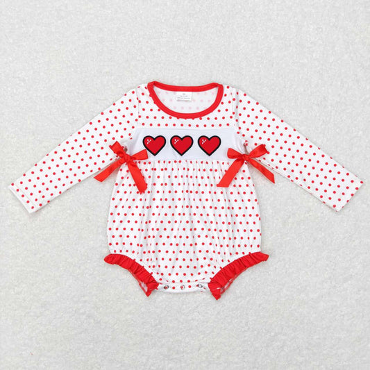 LR0835 baby girl darling embroidery long sleeve romper