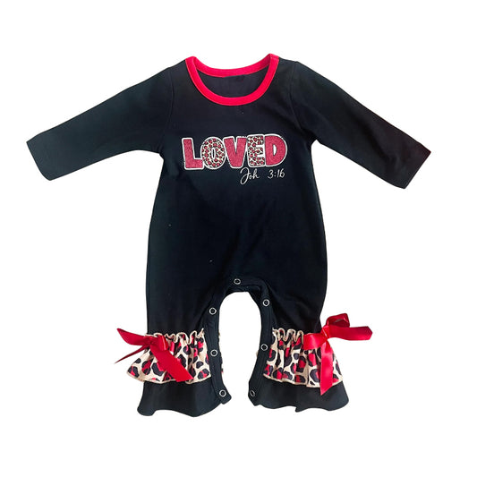 pre-order LR0838 baby girl loved long sleeve romper