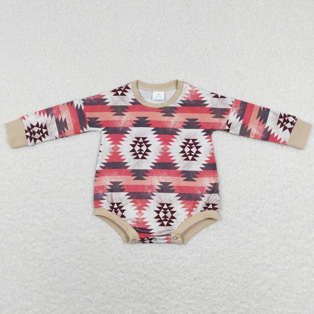 LR0845 baby girl clothes geometric shapes orange red romper