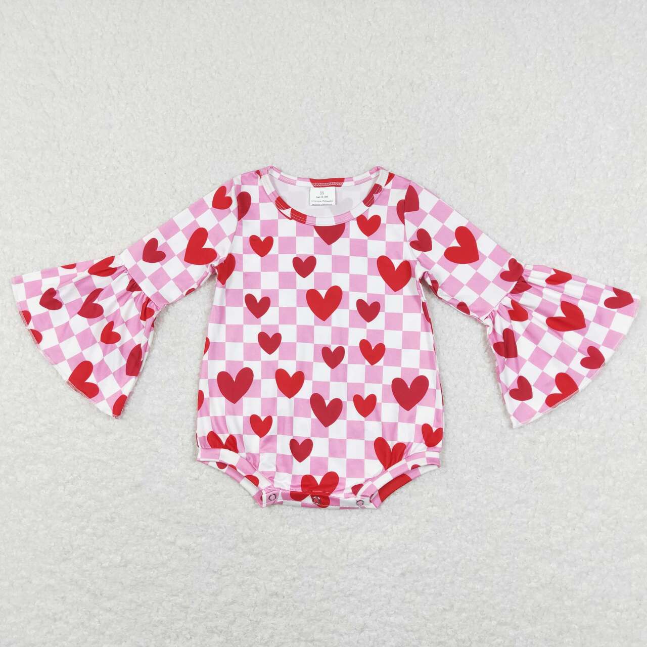 LR0865 baby girl clothes hearts girl valentines day pink romper