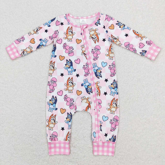 LR0870 baby girl clothes cartoon dog girl valentines day romper