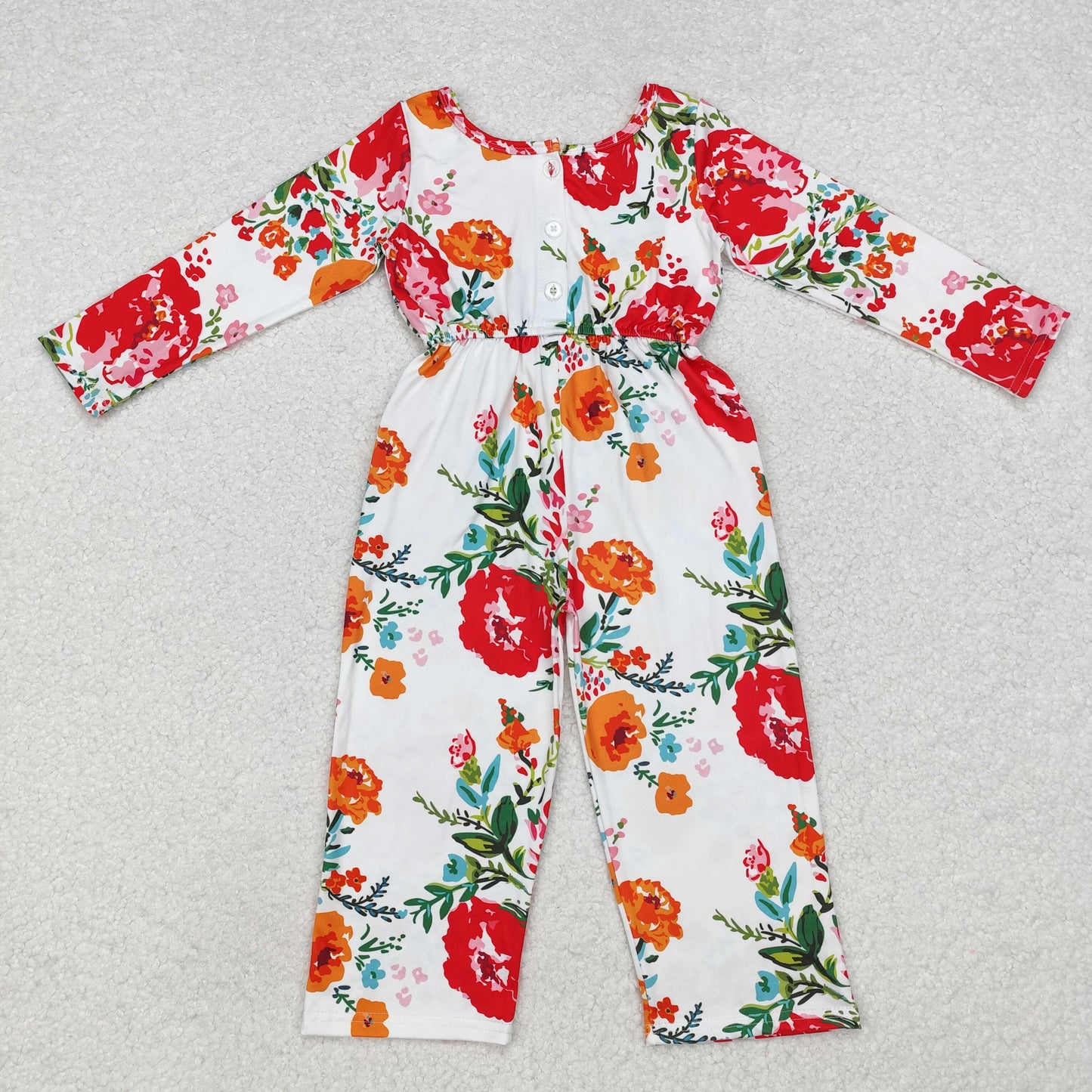 Sibling Baby Girls Long Sleeve Fall Floral Pockets Pants Jumpsuits