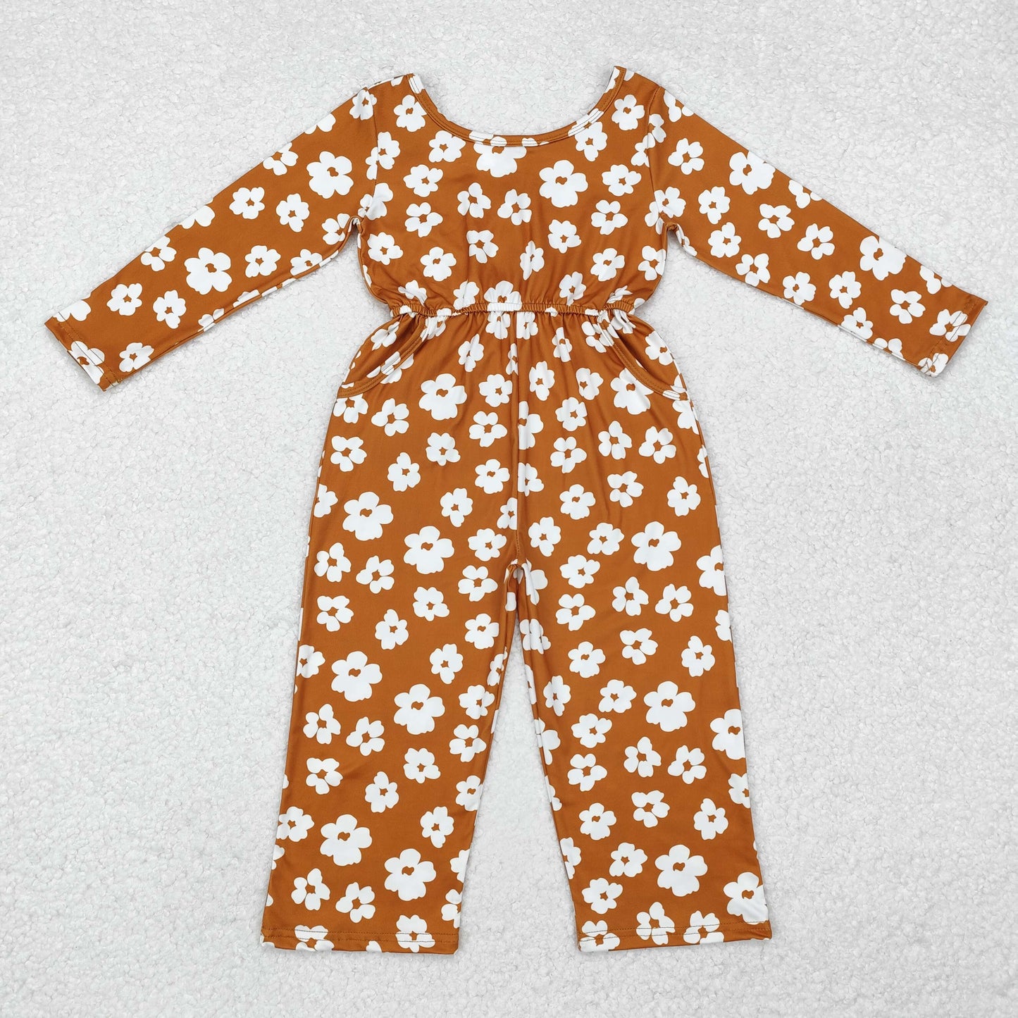 Sibling Baby Girls Long Sleeve Fall Floral Pockets Pants Jumpsuits