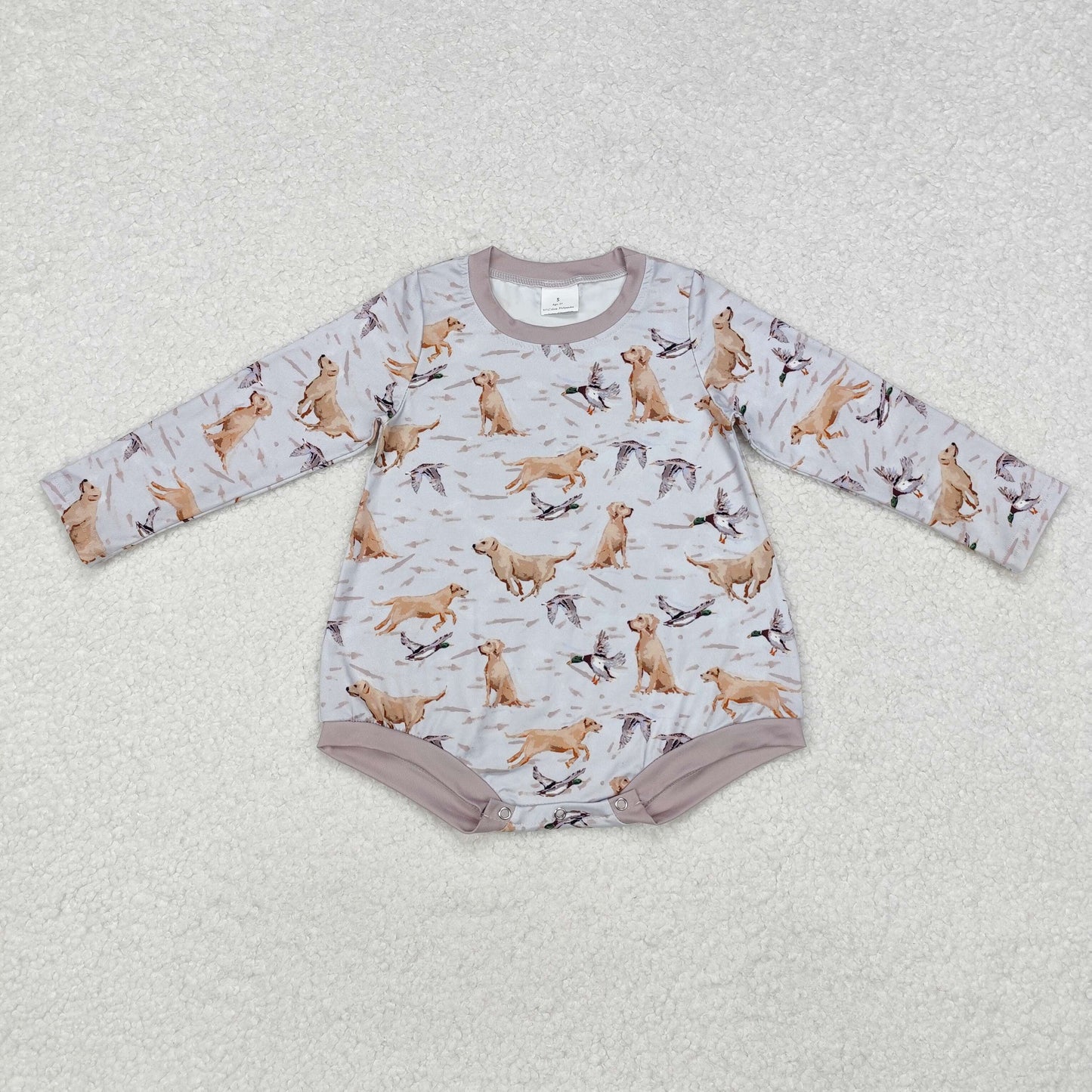Sibling Baby Boys Girls Long Sleeves Camo Deer Dogs Ducks Hunting Rompers