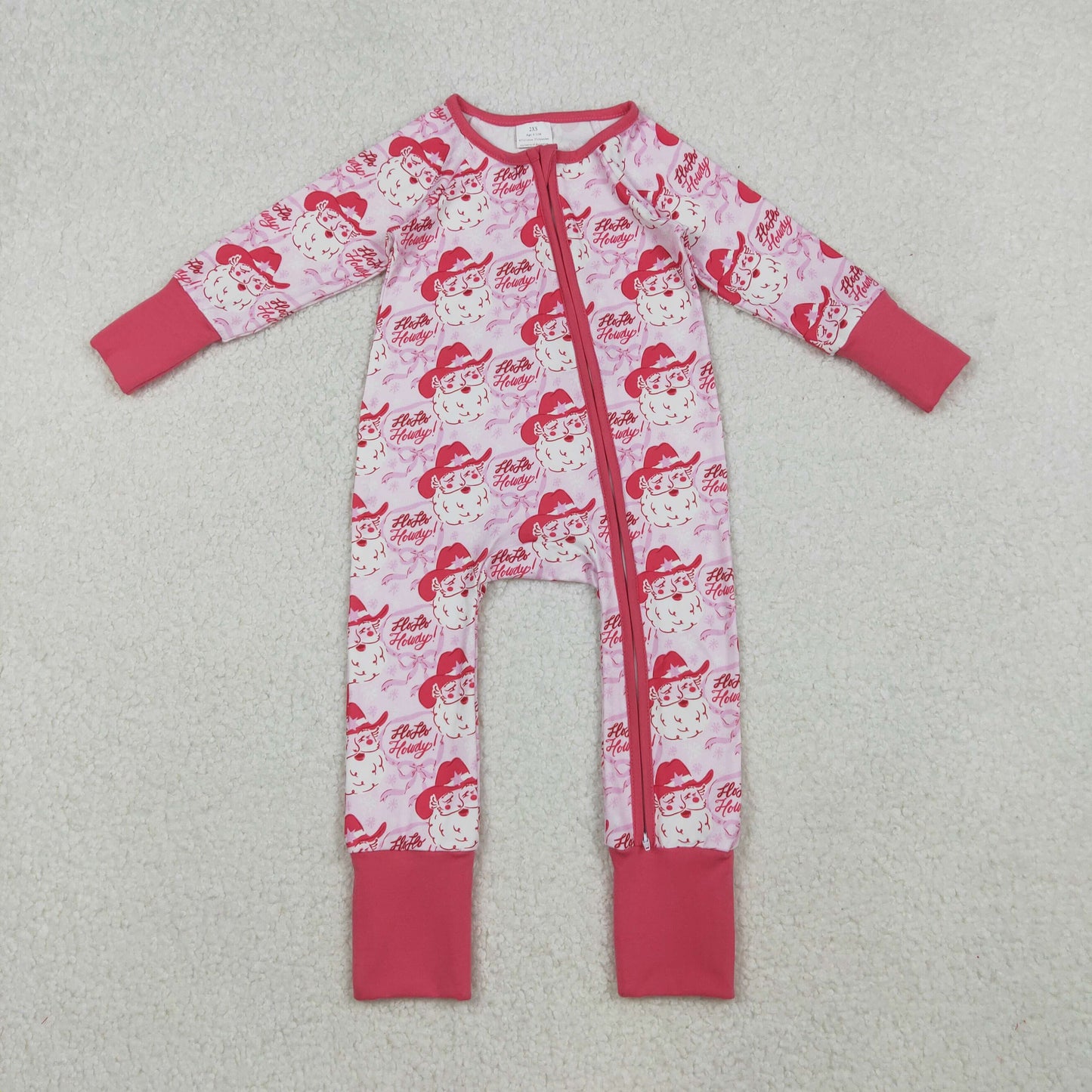 Sibling Baby Kids Holly Bows Santa Christmas Two Way Zip Convertible Rompers