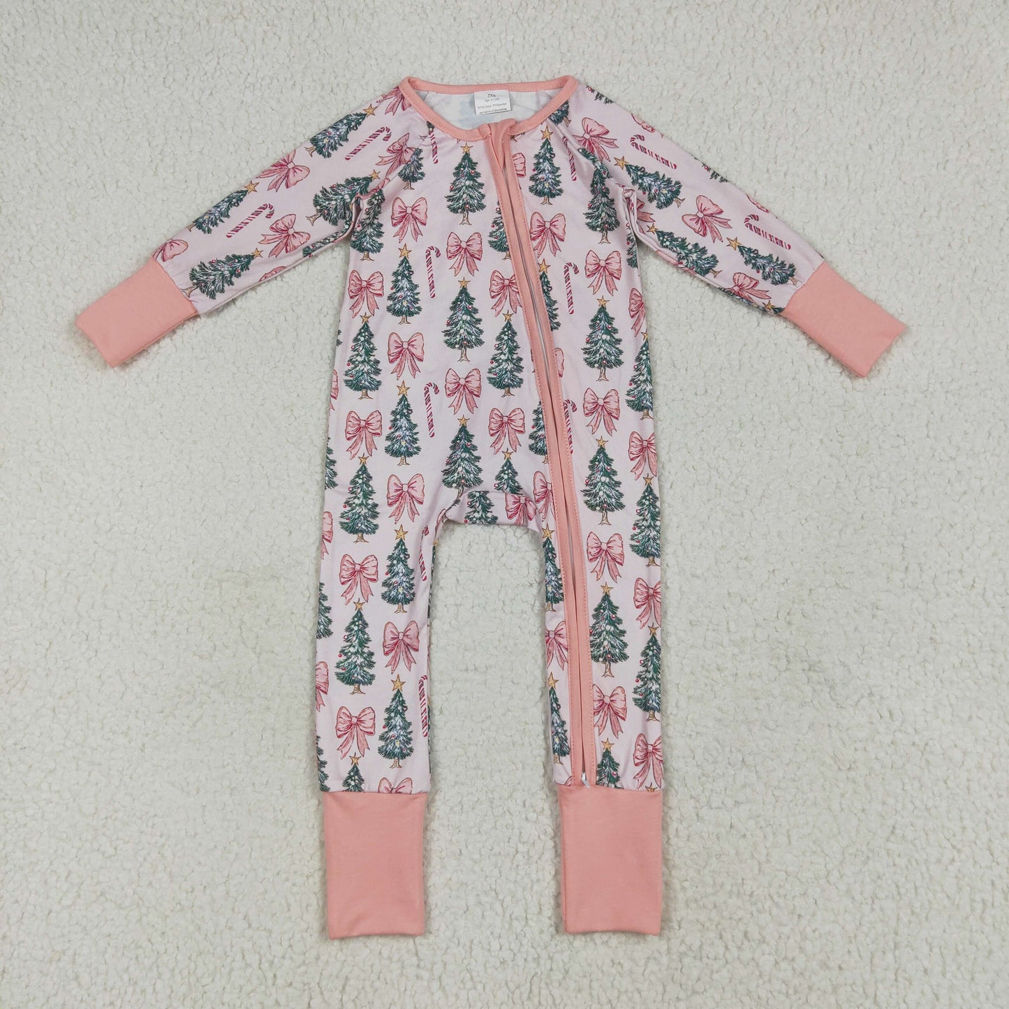 Sibling Baby Kids Holly Bows Santa Christmas Two Way Zip Convertible Rompers