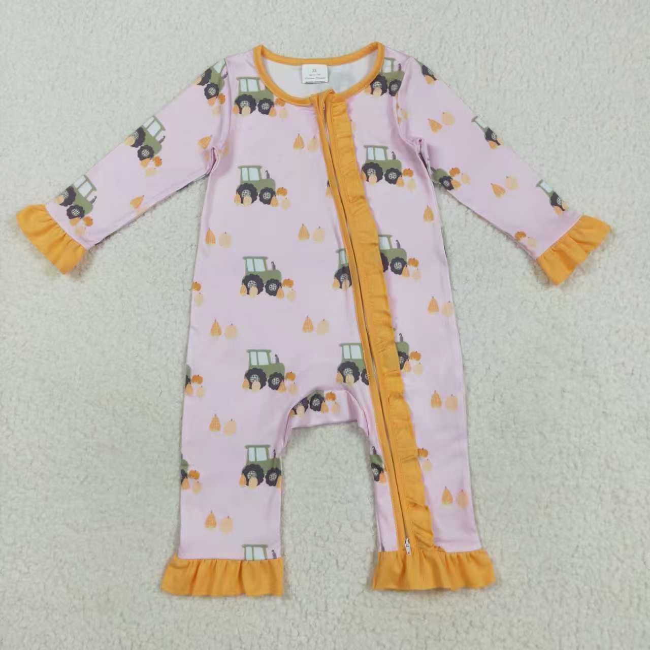 Sibling Baby Kids Fall Trucks Pumpkins Farm Rompers Pajamas Sets