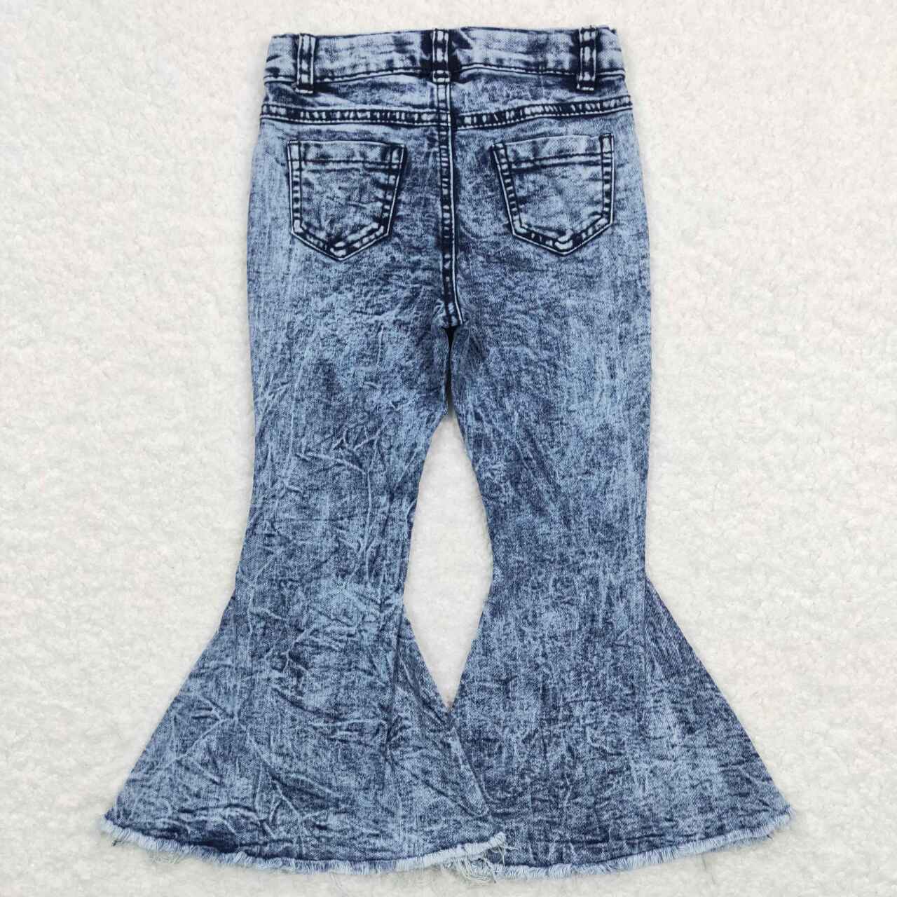 Sibling Baby Girls Western Bell Bottom Denim Pants Jeans
