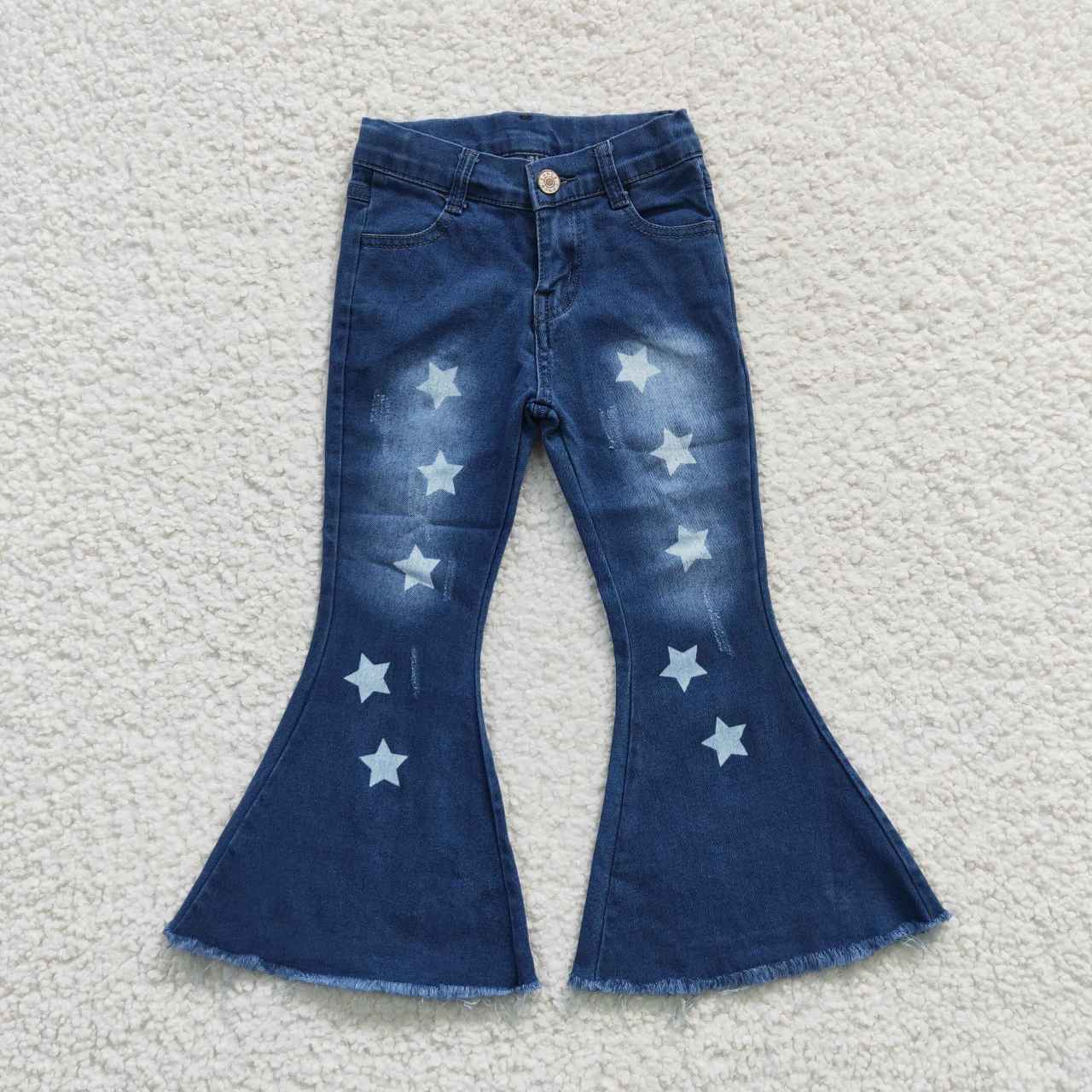 Sibling Baby Girls Hot Blue Bell Bottom Denim Pants Jeans