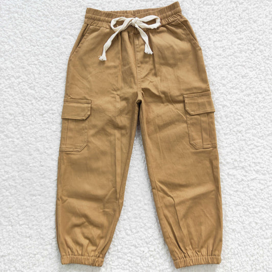 Khaki pocket cargo pants P0134