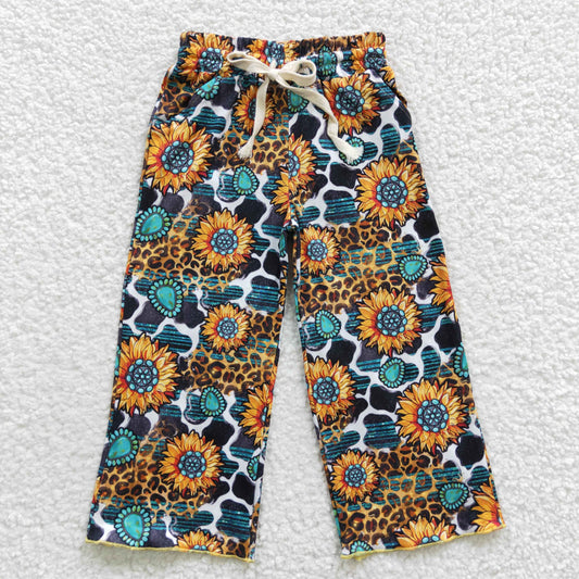 girls sunflower & gem drawstring pants P0138